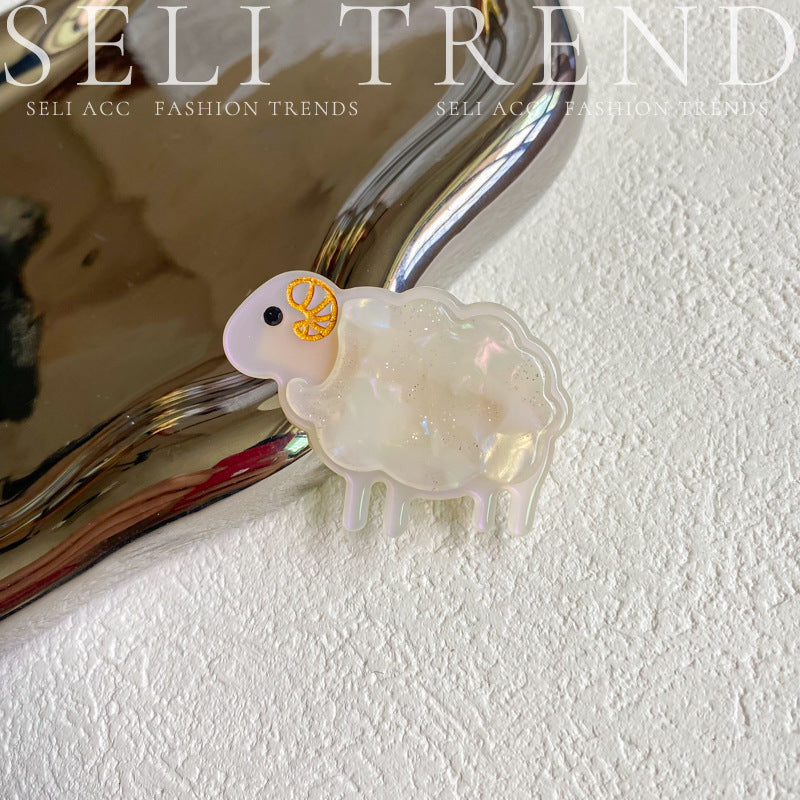 Wholesale Lamb Girl Cute Acetate Grip Clip